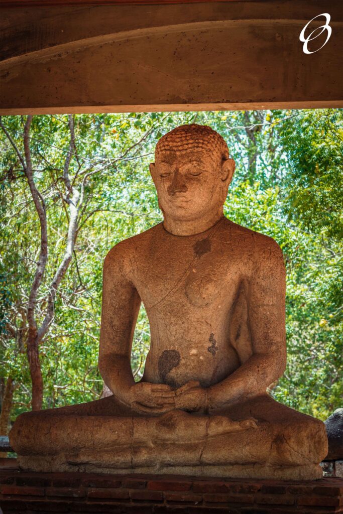 Samadhi Buddha meditating Buddha image ancient statue in Anuradhapura - famous tourist attraction and archaelogical site, Sri Lanka