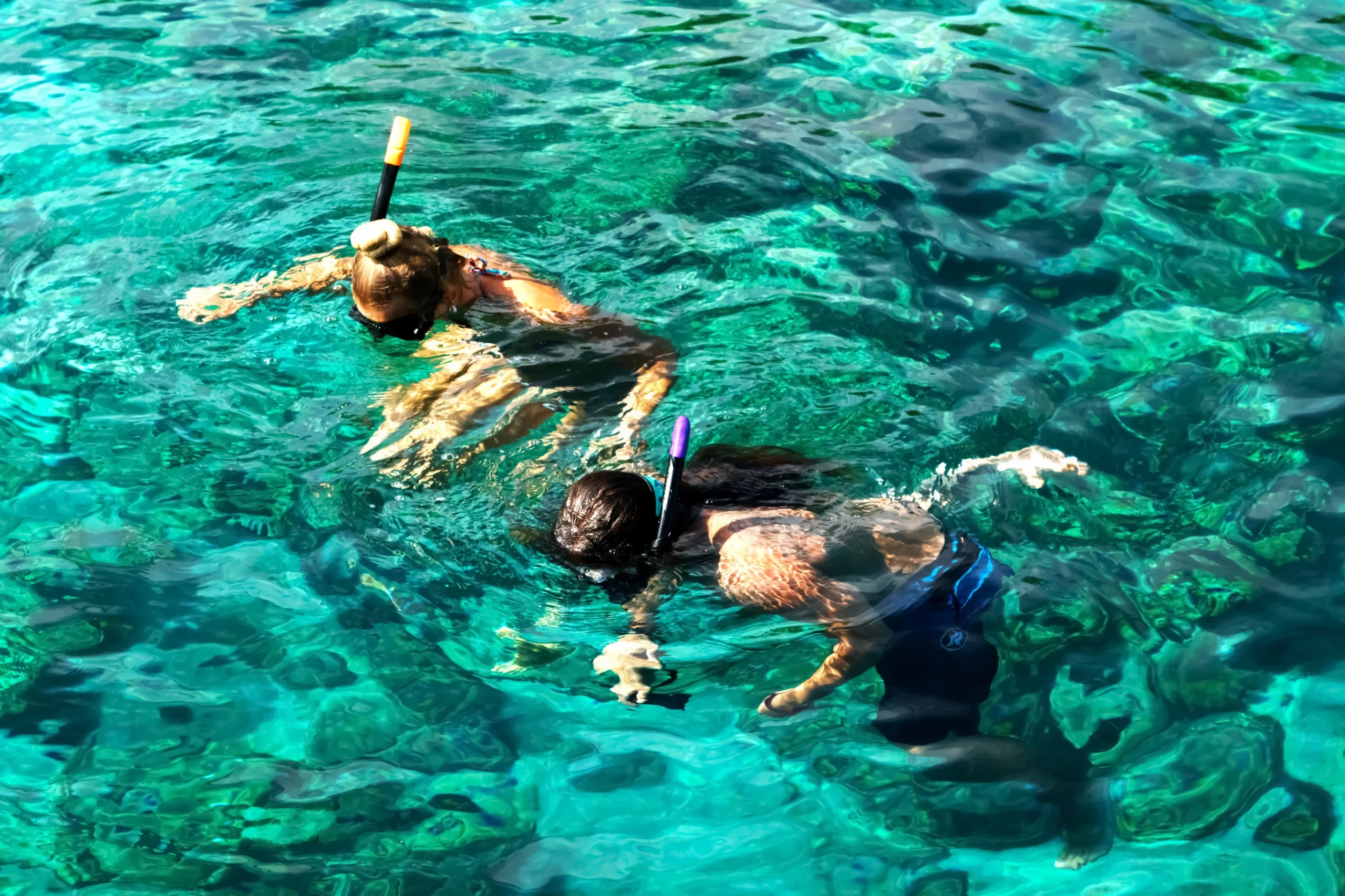 tourists are engaged snorkeling open sea holidays seaside resort scaled