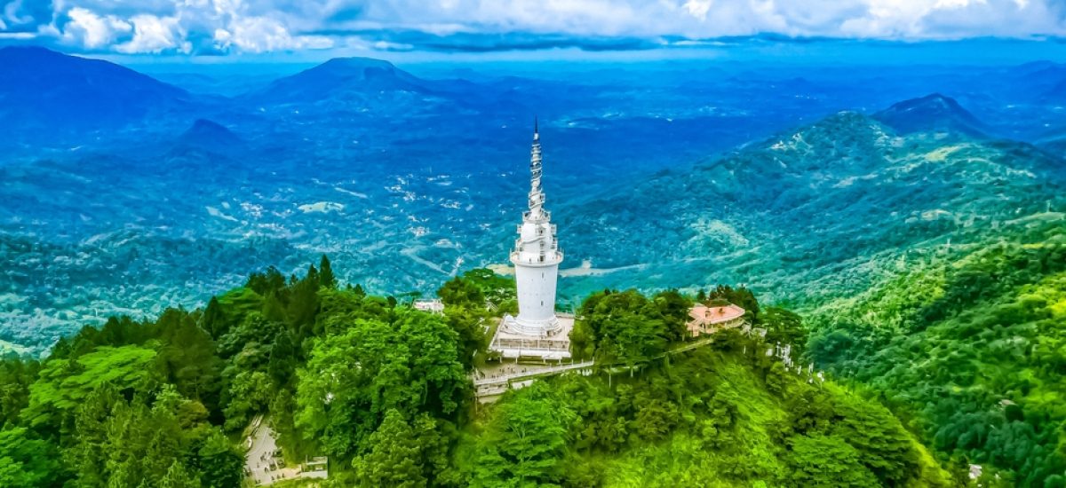 Panorama,Of,Ambuluwawa,Tower,In,Sri,Lanka.,The,Tower,Rises